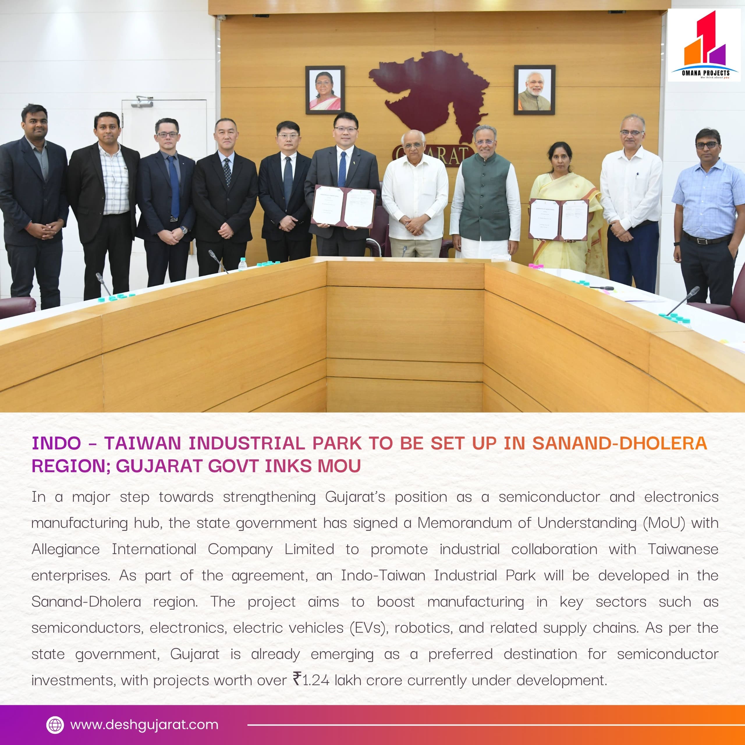 Indo-Taiwan Industrial Park to Come Up in Sanand-Dholera Region